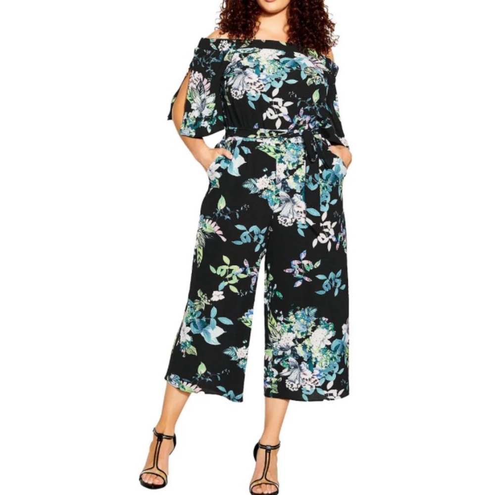 CITY CHIC
KALANI OFF-THE-SHOULDER WIDE LEG JUMPSUIT 20W new with tag